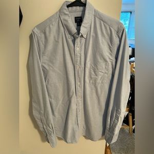 J Crew Oxford cotton button down shirt, light blue color, size medium 15-15 1/2